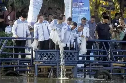 Sambil Tebar Benih Ikan di Rawa Cipondoh, Ibas Kagumi Kinerja WH Sambil Tebar Benih Ikan di Rawa Cipondoh, Ibas Kagumi Kinerja WH