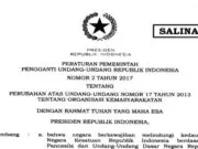Inilah Perppu No. 2/2017 tentang Perubahan UU No. 17/2013 tentang Organisasi Kemasyarakatan Inilah Perppu No. 2/2017 tentang Perubahan UU No. 17/2013 tentang Organisasi Kemasyarakatan