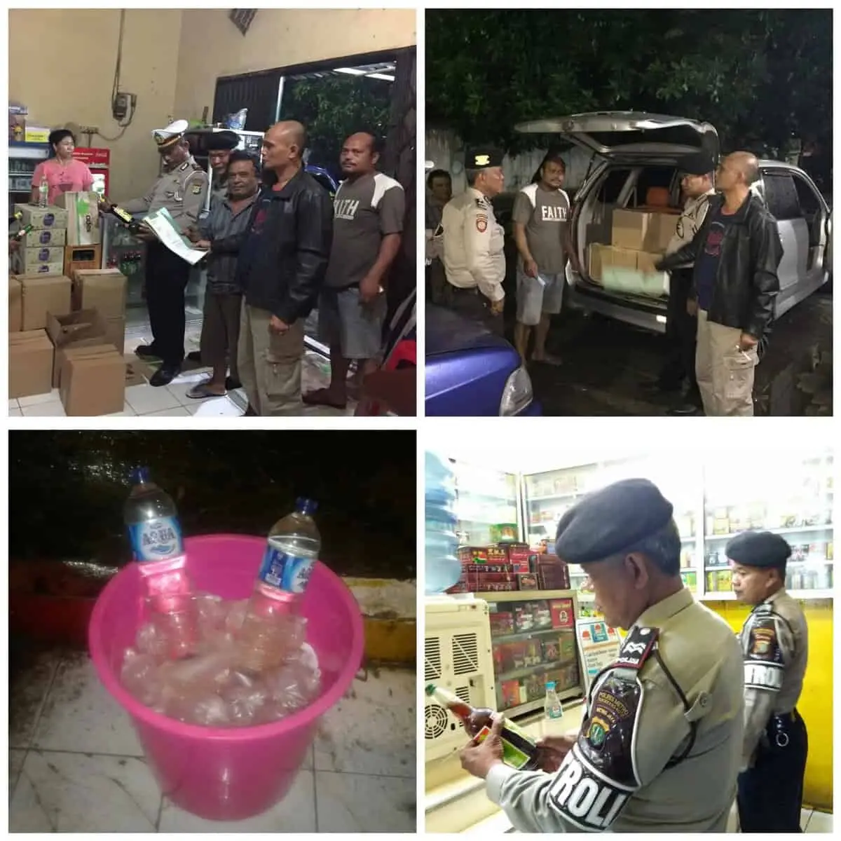 Polsek Jatiuwung Lakukan Operasi Cipta Kondisi Sita Ratusan Botol Miras