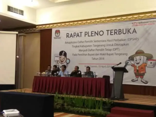 KPUD Kabupaten Tangerang Tetapkan DPT Pemilihan Bupati dan Wakil Bupati 2018