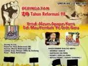 Pena ’98 Sulteng Adakan Malam Peringatan 20 Tahun Reformasi Pena '98 Sulteng Adakan Malam Peringatan 20 Tahun Reformasi