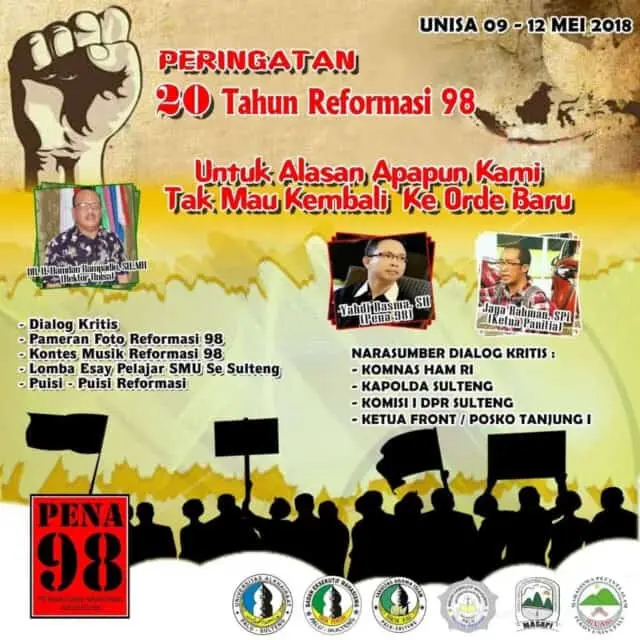 Pena '98 Sulteng Adakan Malam Peringatan 20 Tahun Reformasi Pena '98 Sulteng Adakan Malam Peringatan 20 Tahun Reformasi