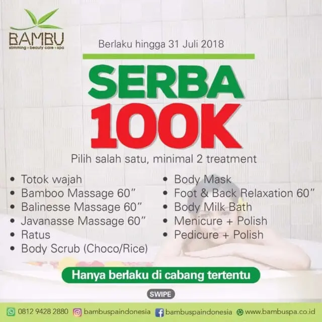 Treatment di Bambu Spa Cuma Rp100 Ribu,Mau? Treatment di Bambu Spa Cuma Rp100 Ribu,Mau?