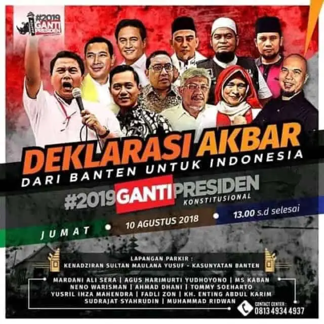 Sempat Beredar Berita Dibatalkan; Deklarasi #2019GantiPresiden Tetap Digelar di Kasunyatan Sempat Beredar Berita Dibatalkan; Deklarasi #2019GantiPresiden Tetap Digelar di Kasunyatan
