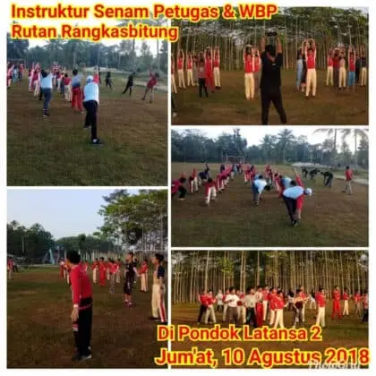Petugas dan WBP Rutan Rangkasbitung Jadi Instruktur Senam di Pondok Pesantren La Tansa Dua