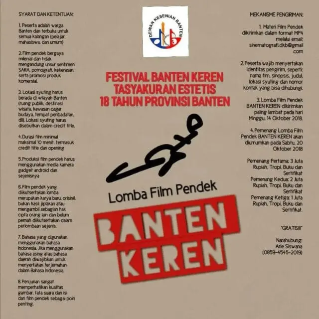Dewan kesenian Banten Gelar Lomba Film Pendek Berbasis Smartphone Dewan kesenian Banten Gelar Lomba Film Pendek Berbasis Smartphone