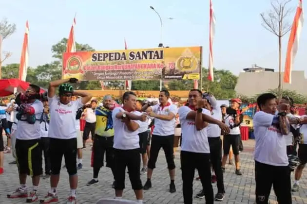 Gelar Sepeda Santai, Polres Tangsel Meriahkan Hut Bhayangkara Ke 73