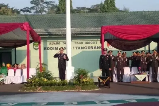 Sinergitas TNI-Polri, Apel HUT Polri ke-73 di Kodim 0506/TGR