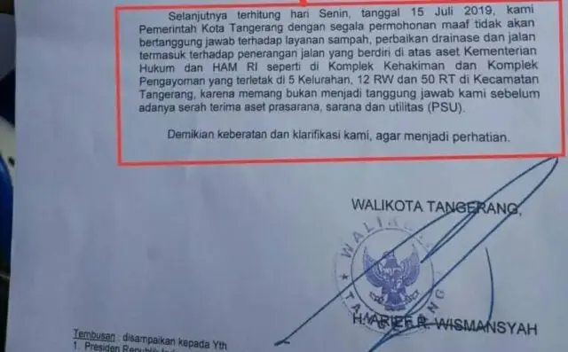 Warga Komplek Kehakiman dan Pengayoman Resah Soal Surat Walikota ke Menkumham