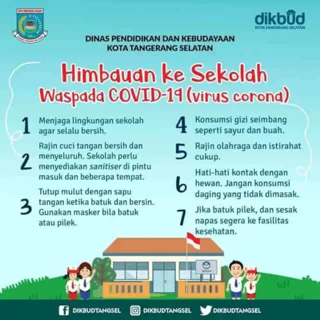 Dindikbud Tangsel Berikan Imbauan Seluruh Sekolah, Waspada “Covid-19” Virus Corona