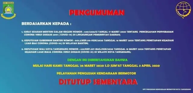 Wabah Corona, Pelayanan Uji KIR Ditutup Sementara Wabah Corona, Pelayanan Uji KIR Ditutup Sementara