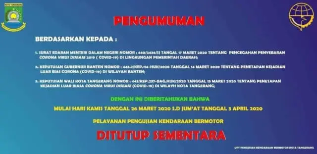 Wabah Corona, Pelayanan Uji KIR Ditutup Sementara Wabah Corona, Pelayanan Uji KIR Ditutup Sementara