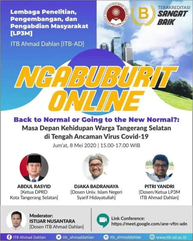 Bahas Ancaman Ekonomi Warga Tangsel Ditengah Pandemi Covid 19, ITB Ahmad Dahlan Gelar Dialog Online Bahas Ancaman Ekonomi Warga Tangsel Ditengah Pandemi Covid 19, ITB Ahmad Dahlan Gelar Dialog Online