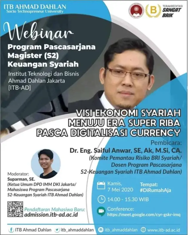 Gelar Webinar, ITB Ahmad Dahlan Khawatirkan Munculnya Era Super Riba Pasca Digitalisasi Currency Gelar Webinar, ITB Ahmad Dahlan Khawatirkan Munculnya Era Super Riba Pasca Digitalisasi Currency
