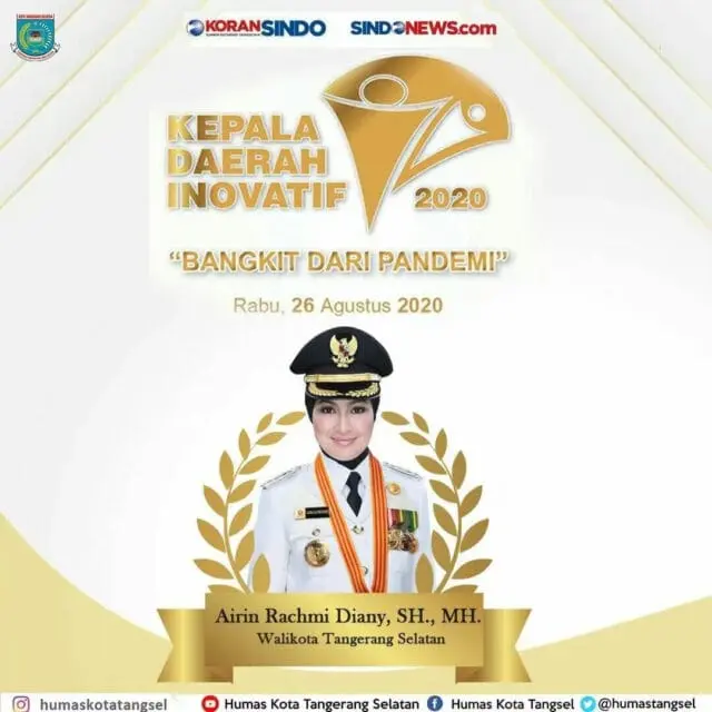 Walikota Tangsel Raih Kepala Daerah Inovatif 2020 Walikota Tangsel Raih Kepala Daerah Inovatif 2020