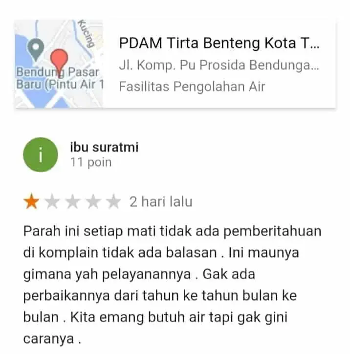 Tidak Bijak, PDAM TB Kota Tangerang Naikan Tarif Pelayanan Dimasa Pandemi