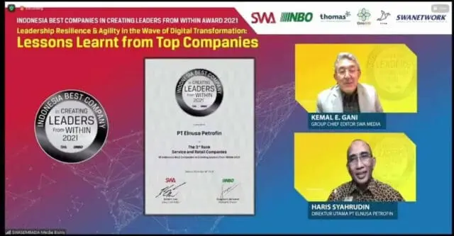 Elnusa Petrofin Raih Penghargaan Indonesia Best Companies In Creating Leaders From Within 2021 Elnusa Petrofin Raih Penghargaan Indonesia Best Companies In Creating Leaders From Within 2021