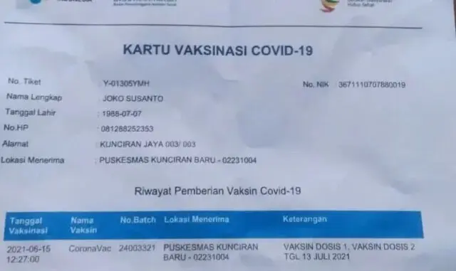 Warga Pinang Kota Tangerang Meninggal Setelah Vaksin Covid-19, Begini Ceritanya Warga Pinang Kota Tangerang Meninggal Setelah Vaksin Covid-19, Begini Ceritanya