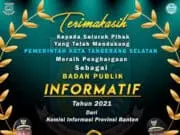 Tiga Tahun Berturut-turut Tangsel Raih Penghargaan Keterbukaan Informasi Tiga Tahun Berturut-turut Tangsel Raih Penghargaan Keterbukaan Informasi