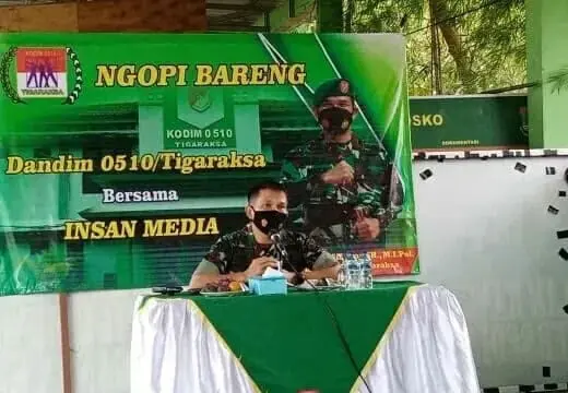 Ngopi Bareng Bersama Awak Media, Dandim 0510/Trs: Bukti Soliditas TNI Dengan Media Komandan Kodim (Dandim) 0510/Tigaraksa Letkol Inf Bangun IE Siregar.