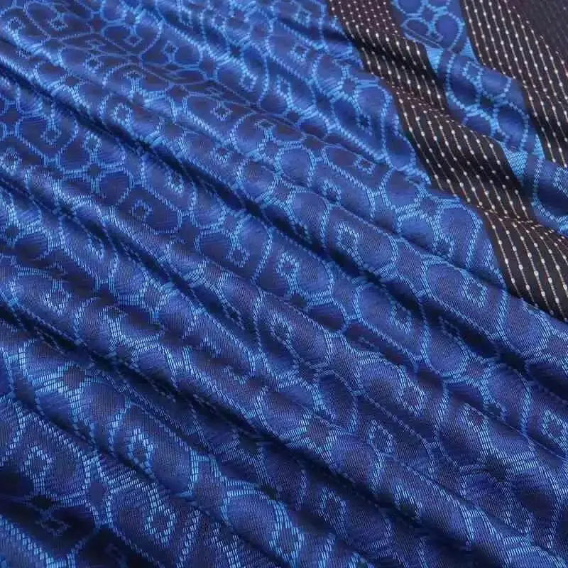 Sarung Excellent BHS Gold Motif Jacquard Timbul Hitam Biru