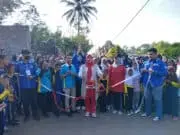 Menyambut HUT RI Ke 77, Kapolsek Baros Menghadiri Giat Jalan Santai Bersama Masyarakat Kecamatan Baros
