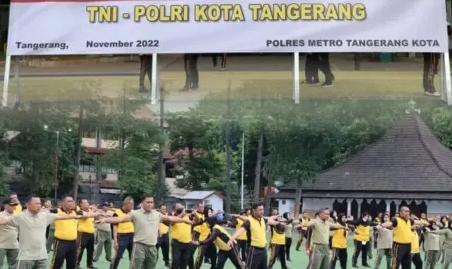 Ratusan Polisi-TNI Kota Tangerang Kumpul Bareng di Alun-Alun Ahmad Yani Ratusan Polisi-TNI Kota Tangerang Kumpul Bareng di Alun-Alun Ahmad Yani