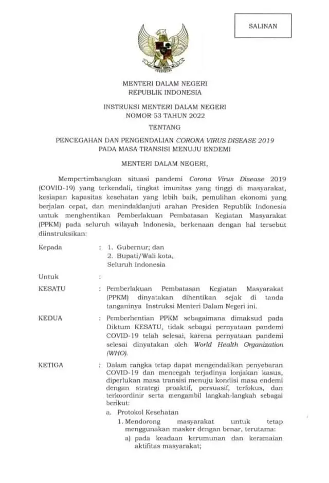 PPKM Dicabut, Kemendagri: Kedepankan Strategi Pencegahan Proaktif dan Persuasif PPKM Dicabut, Kemendagri: Kedepankan Strategi Pencegahan Proaktif dan Persuasif