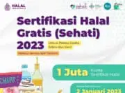 Satu Juta Kuota, Sertifikasi Halal Gratis 2023 Dibuka Satu Juta Kuota, Sertifikasi Halal Gratis 2023 Dibuka