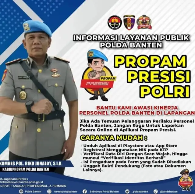 Polda Banten Launching Aplikasi Propam Presisi, Masyarakat Biar Gampang Laporkan Oknum Polda Banten Launching Aplikasi Propam Presisi, Masyarakat Biar Gampang Laporkan Oknum