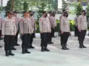 Anggota Polresta Tangerang terlebih dahulu melaksanakan apel pagi, Foto. (Istimewa)