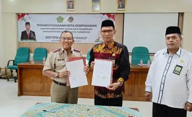 MoU, Kemenag dan BPN Kota Tangerang Dorong Percepatan Sertipikat Tanah Wakaf MoU, Kemenag dan BPN Kota Tangerang Dorong Percepatan Sertipikat Tanah Wakaf