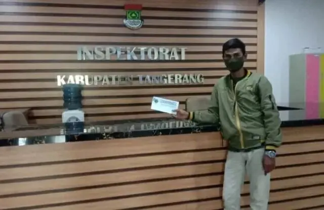 LSM Geram Banten Meminta Inspektorat Proyek Betonisasi di Desa Rawa Boni Agar di Coring Barnas anggota LSM Geram banten DPC kabupaten Tangerang. Foto. Inspektorat kabupaten Tangerang. (Istimewa)