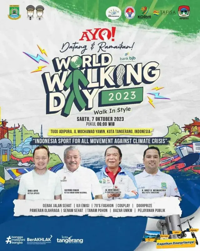 WWD KOTA TANGERANG 2023 Seru dan Sehat! Ayo Hadiri World Walking Day di Tugu Adipura Kota Tangerang