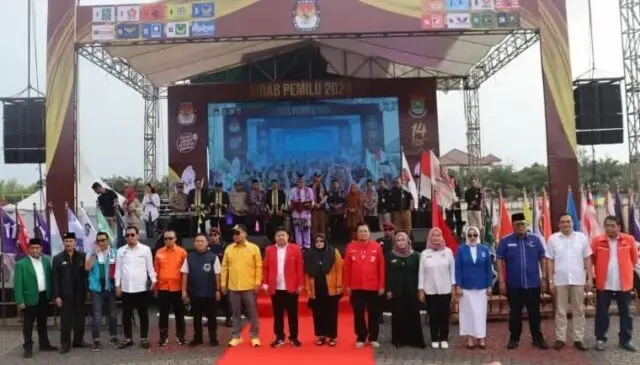 Kirab Pemilu Jadi Momentum Parpol Ciptakan Aman, Lancar dan Damai Badan Kesatuan Bangsa dan Politik (Kesbangpol) Kabupaten Tangerang berkolaborasi dengan Komisi Pemilihan Umum (KPU) Kabupaten Tangerang, Foto. (Istimewa
