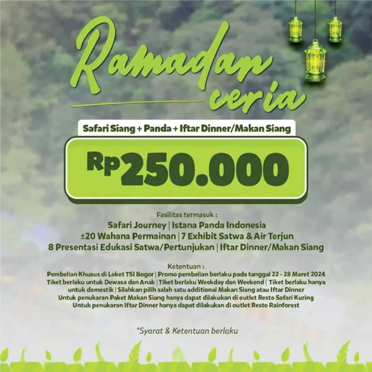 Promo Ramadan Ceria: Masuk Taman Safari Bogor Hanya Rp250 Ribu, Gratis Kulineran dan Buka Bersama! Promo Ramadan Ceria: Masuk Taman Safari Bogor Hanya Rp250 Ribu, Gratis Kulineran dan Buka Bersama!