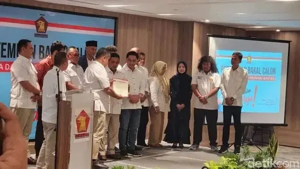 Gerindra Usung Faldo Maldini PSI Calon Wali Kota Tangerang 2024 Pertemuan bakal calon kepala daerah Gerindra seprovinsi Banten.Foto.(Istimewa)