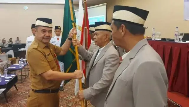Kafilah Kabupaten Tangerang Siap Ikut MTQ Ke-21 Provinsi Banten 2024 Pelepasan 64 orang tergabung dalam kafilah tersebut berlangsung di Hotel Yasmin, Kecamatan Curug, Kabupaten, Foto. (Istimewa)