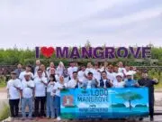 HIPMI Kabupaten Tangerang ikut jaga ekosistem pesisir Kabupaten Tangerang dengan gerakan tanam 1000 pohon mangrove, Foto. (Istimewa)