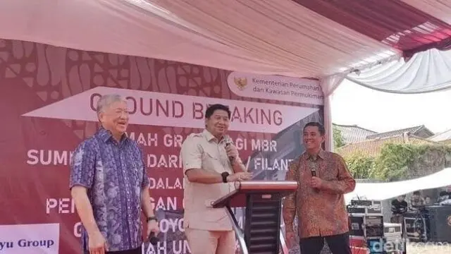 Bos Agung Sedayu Group, Aguan (kiri), Menteri PKP Maruarar Sirait (tengah), Komisaris Utama PT Bumi Samboro Sukses Antonio (kanan) Foto: (Istimewa)