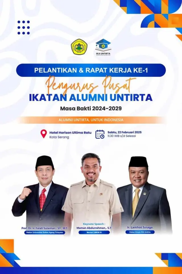 IKA Untirta Menggelar Pelantikan Pengurus Baru dan Rapat Kerja Ke-1 IKA Untirta Menggelar Pelantikan Pengurus Baru dan Rapat Kerja Ke-1