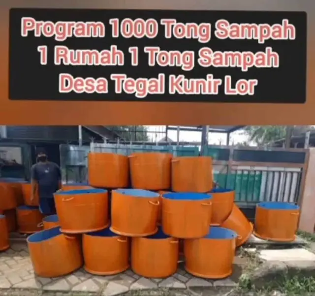 Pemdes Tegal Kunir Lor Buat Program 1000 Tong Sampah Dukung Program Bebas Sampah Pemdes tegal Kunir lor buat Program 1000 tong sampah 1 rumah 1 tong sampah, Foto (Istimewa)