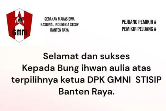 Ihwan Aulia terpilih menjadi Ketua DPK GMNI STISIP BR, pada Rabu (26/02/2025).