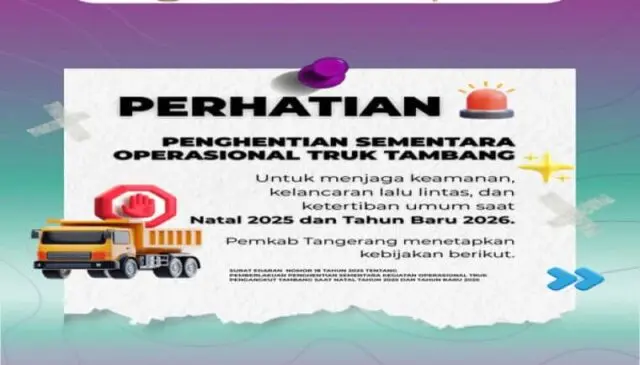 Pemkab Tangerang Hentikan Operasional Truk Tambang Selama Nataru 2025-2026 Pemkab Tangerang Hentikan Operasional Truk Tambang Selama Nataru 2025-2026