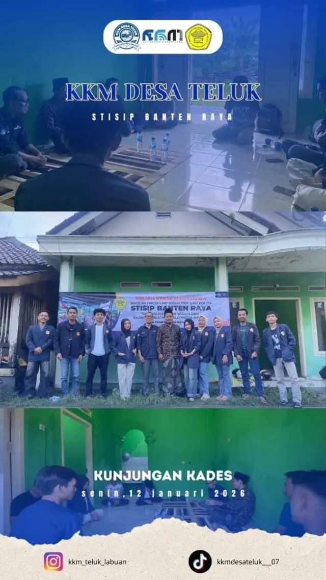Terjang Hujan dan Angin Kencang, Mahasiswa KKM Kelompok 07 STISIP Banten Raya Resmi Diterima di Desa Teluk Pandeglang