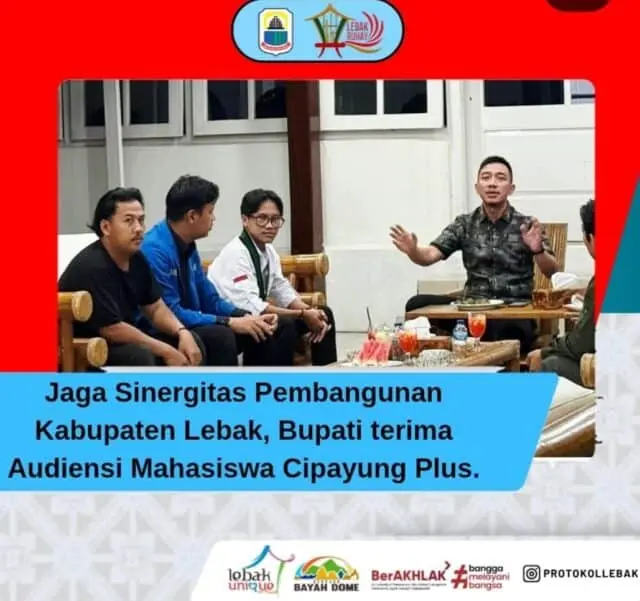 Bupati Lebak Mochamad Hasbi Asyidiki Jayabaya respon Mahasiswa Cipayung Plus dalam evaluasi satu Tahun Kepemimpinan Lebak Ruhay, pada Selasa (02/03/2026). Bupati Lebak Mochamad Hasbi Asyidiki Jayabaya respon Mahasiswa Cipayung Plus dalam evaluasi satu Tahun Kepemimpinan Lebak Ruhay, pada Selasa (02/03/2026).