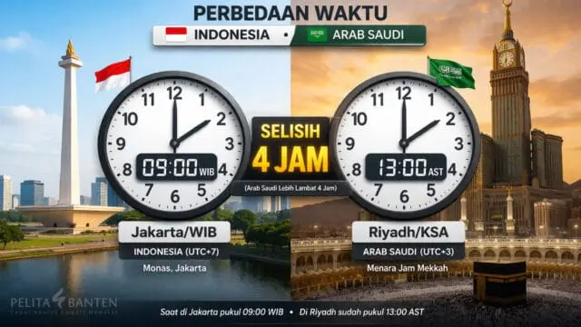 Perbedaan Jam Arab Saudi dan Indonesia (WIB, WITA, WIT) Terbaru Perbedaan Jam Arab Saudi dan Indonesia (WIB, WITA, WIT) Terbaru
