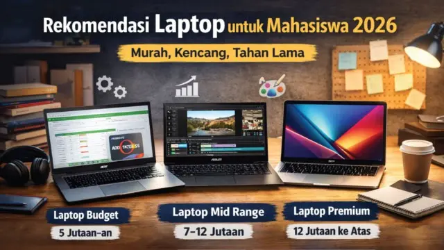 Rekomendasi Laptop untuk Mahasiswa 2026 Rekomendasi Laptop untuk Mahasiswa 2026 Murah, Kencang dan Tahan Lama