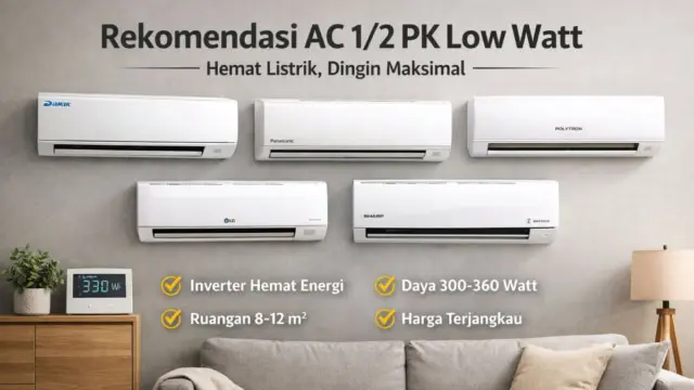 Rekomendasi AC 1/2 PK Low Watt Terbaik 2026: Hemat Listrik & Dingin Maksimal Rekomendasi AC 1/2 PK Low Watt Terbaik 2026: Hemat Listrik & Dingin Maksimal