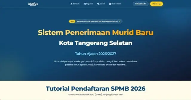 PRA SPMB 2026 Dibuka, Tangsel Siapkan 9.976 Kuota SMP Negeri PRA SPMB 2026 Dibuka, Tangsel Siapkan 9.976 Kuota SMP Negeri